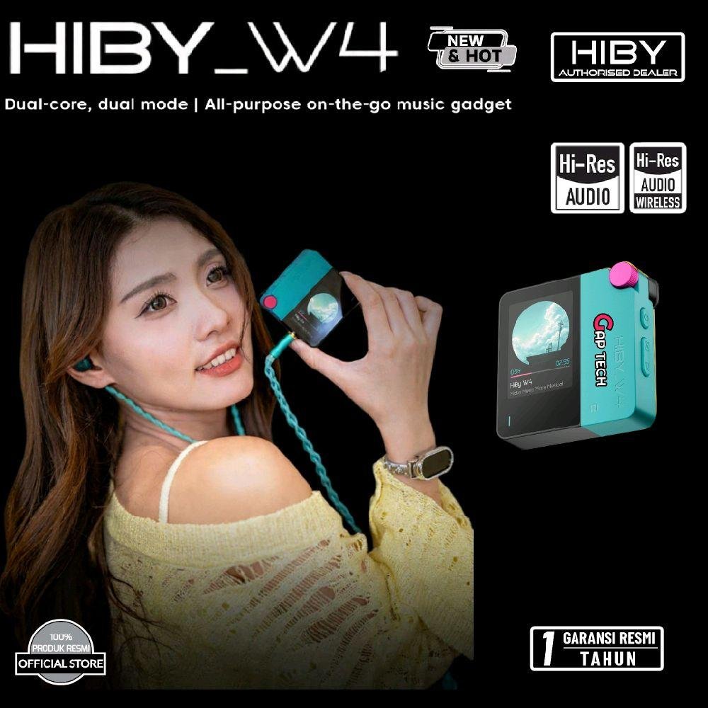 HiBy W4 / W 4 Portable Hi-Fi DAC Headphone Amplifier with Dual CS43198 DAC Amp Original - Cyan