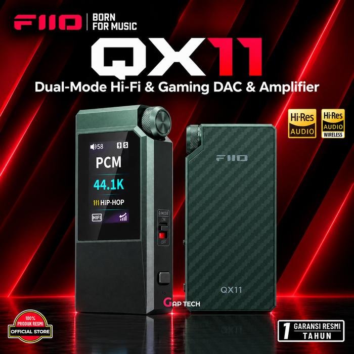 FiiO QX11 / QX 11 / QX-11 Dual-Mode Hi-Fi & Gaming DAC & Amplifier Original - DARK GREEN