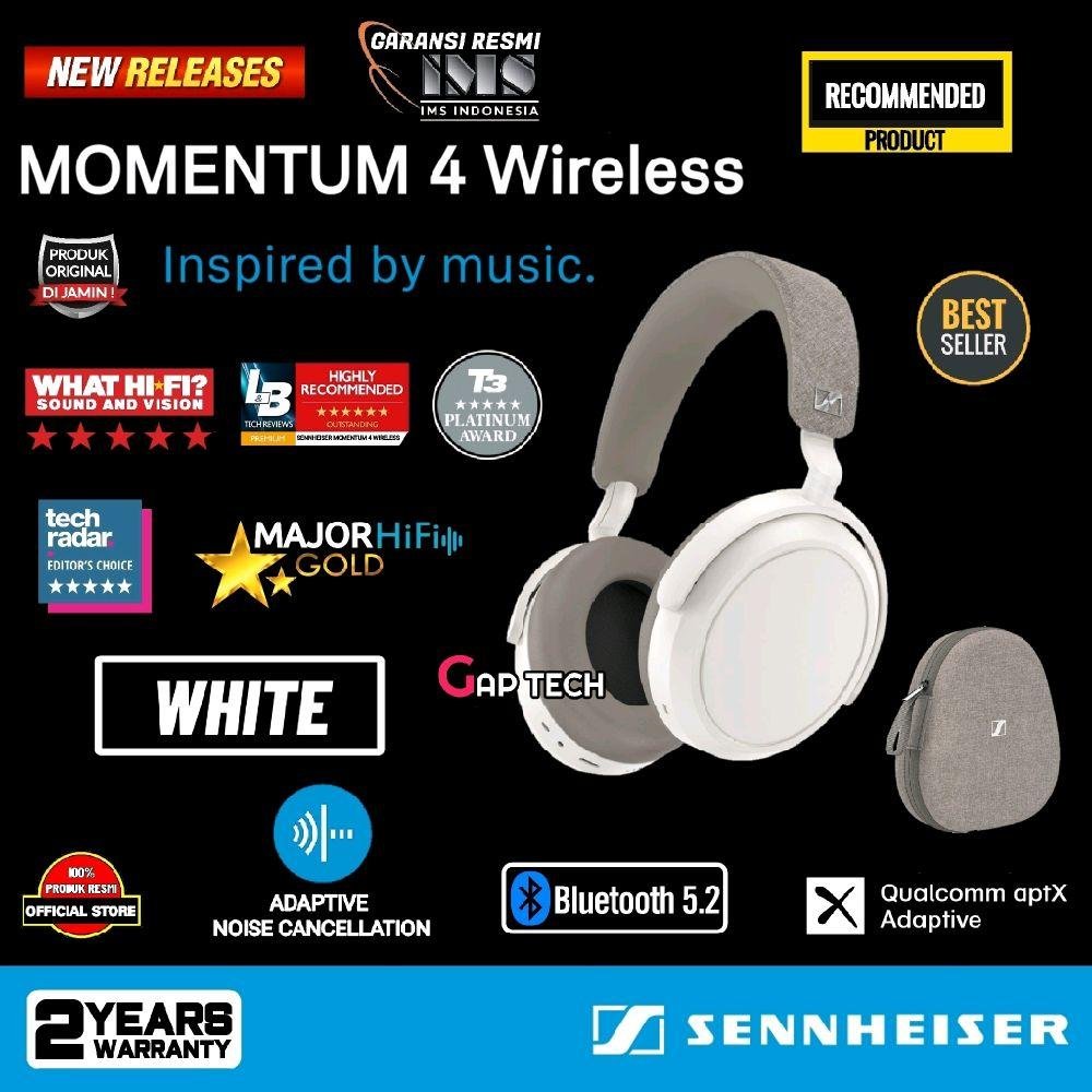 Sennheiser Momentum 4 Wireless Adaptive Noise Cancellation Headphone Original - WHITE