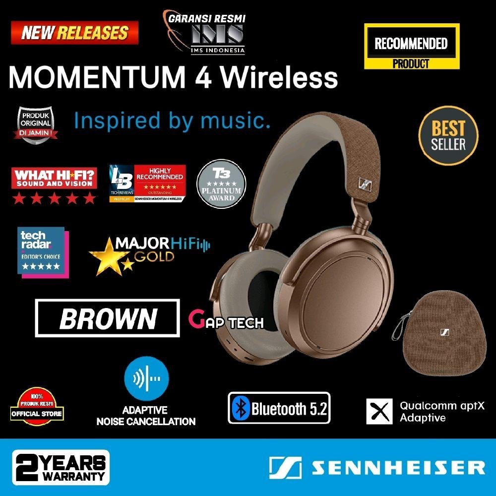 Sennheiser Momentum 4 Wireless Adaptive Noise Cancellation Headphone Original - BROWN
