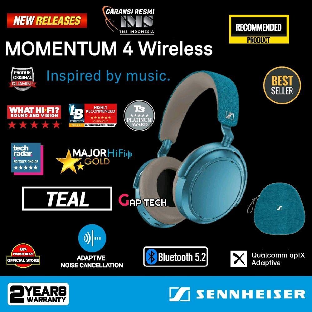 Sennheiser Momentum 4 Wireless Adaptive Noise Cancellation Headphone Original - TEAL