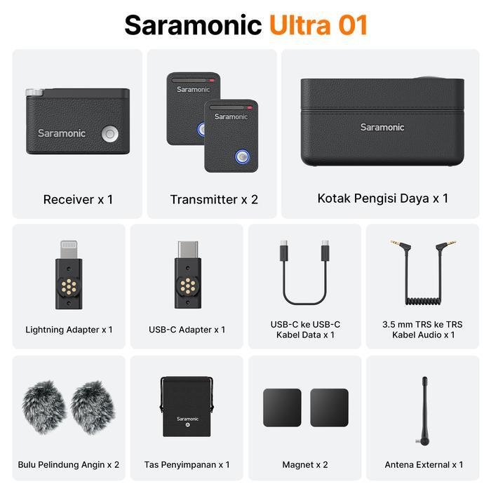 Saramonic Ultra Ultimate 2-Channel Wireless Clip On Microphone System with Timecode Noise Canceling Original - Saramonic Ultra 01