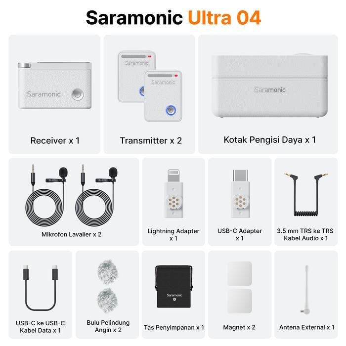 Saramonic Ultra Ultimate 2-Channel Wireless Clip On Microphone System with Timecode Noise Canceling Original - Saramonic Ultra 04