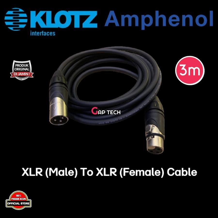 XLR Male to XLR Female / XLR to XLR / XLR - XLR Microphone Cable Original Quality Original - KLOTZ+AMP 3M