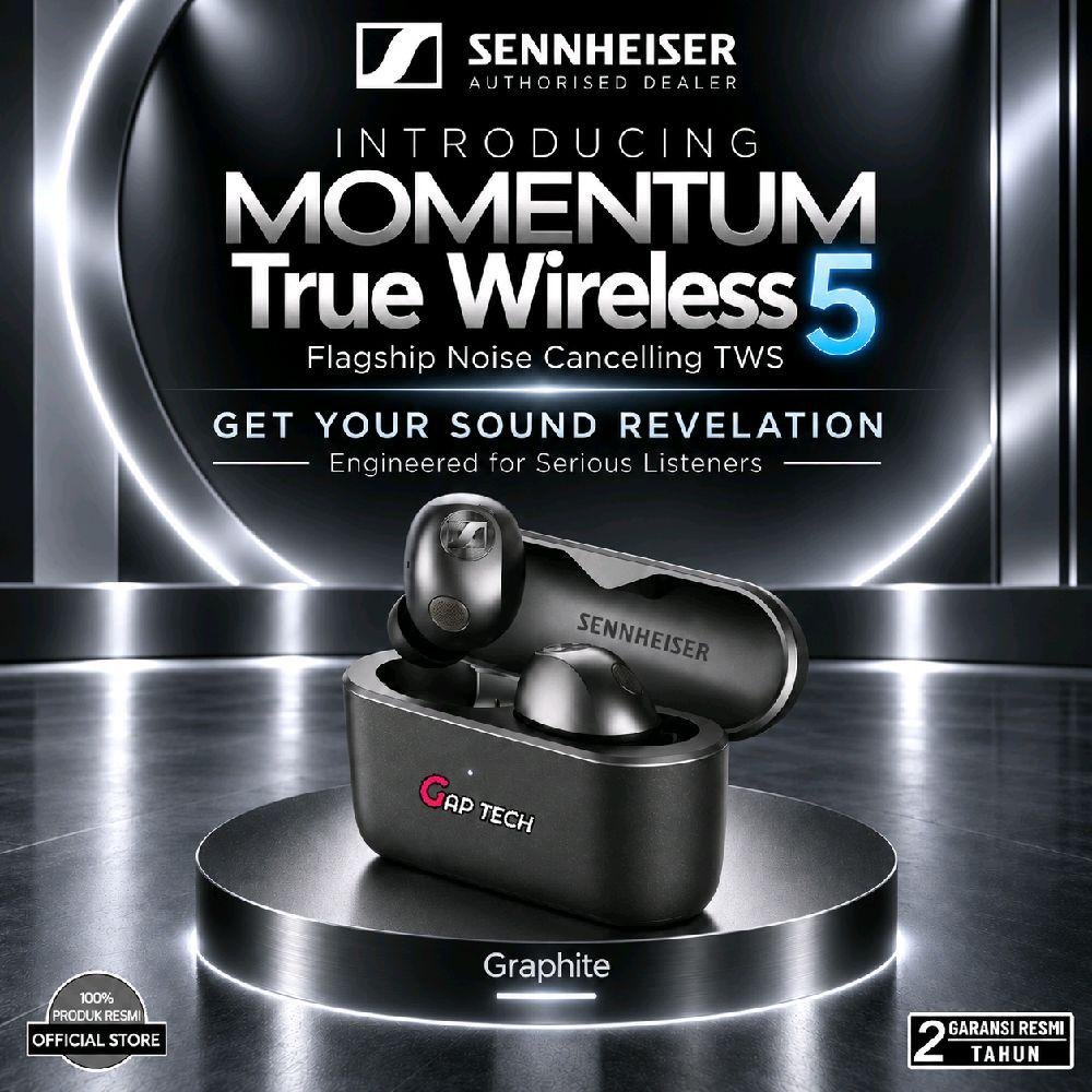 Sennheiser MOMENTUM True Wireless 5 Flagship Noise Cancelling True Wireless Earbuds / TWS Original - GRAPHITE