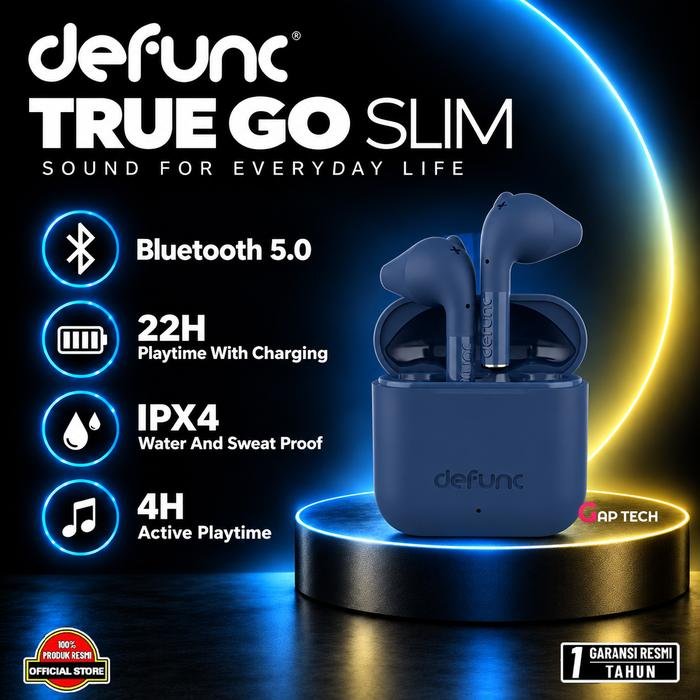Defunc True Go Slim True Wireless Earbuds Earphone TWS True GoSlim Original - Blue