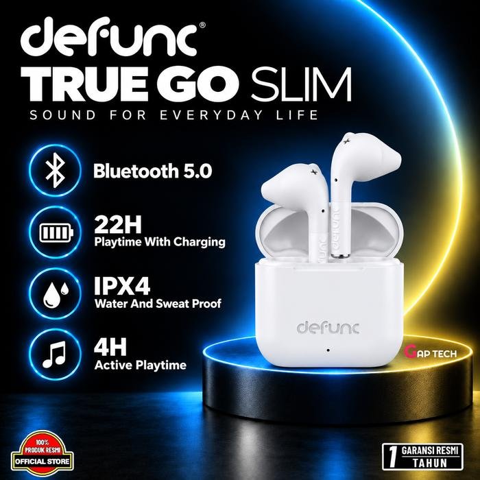 Defunc True Go Slim True Wireless Earbuds Earphone TWS True GoSlim Original - White